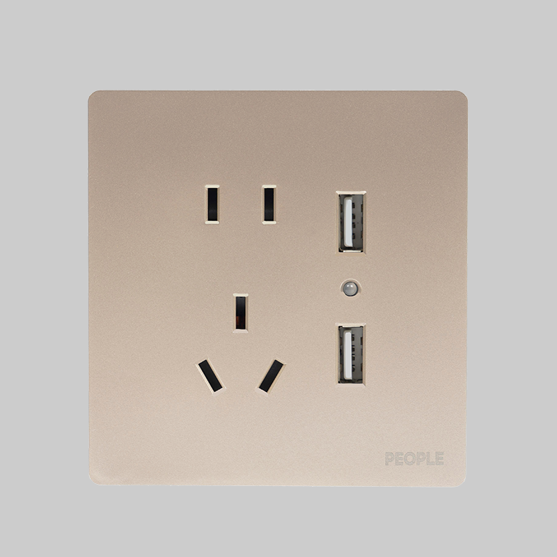 人民電器，人民電器集團，人民電器集團有限公司，中國人民電器，五孔帶?位USB插座(R86E5)