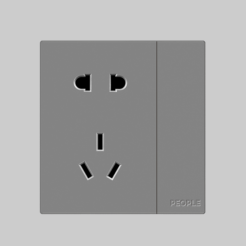 人民電器一聯(lián)開關(guān)五孔插座(R86H6) 