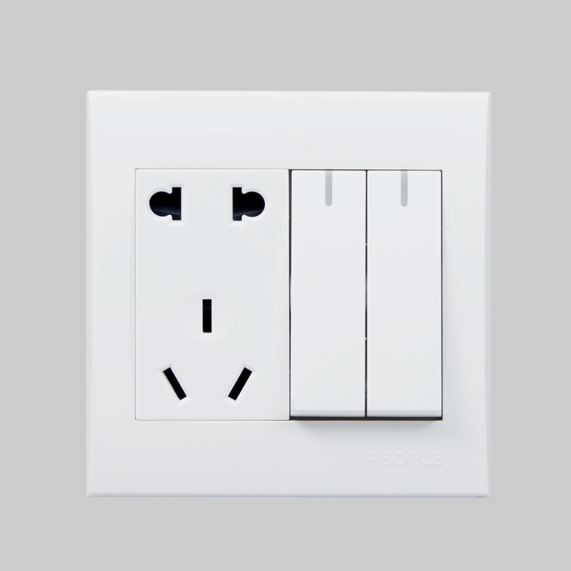 人民電器，人民電器集團，人民電器集團有限公司，中國人民電器，二聯(lián)開關五孔插座(R86N)