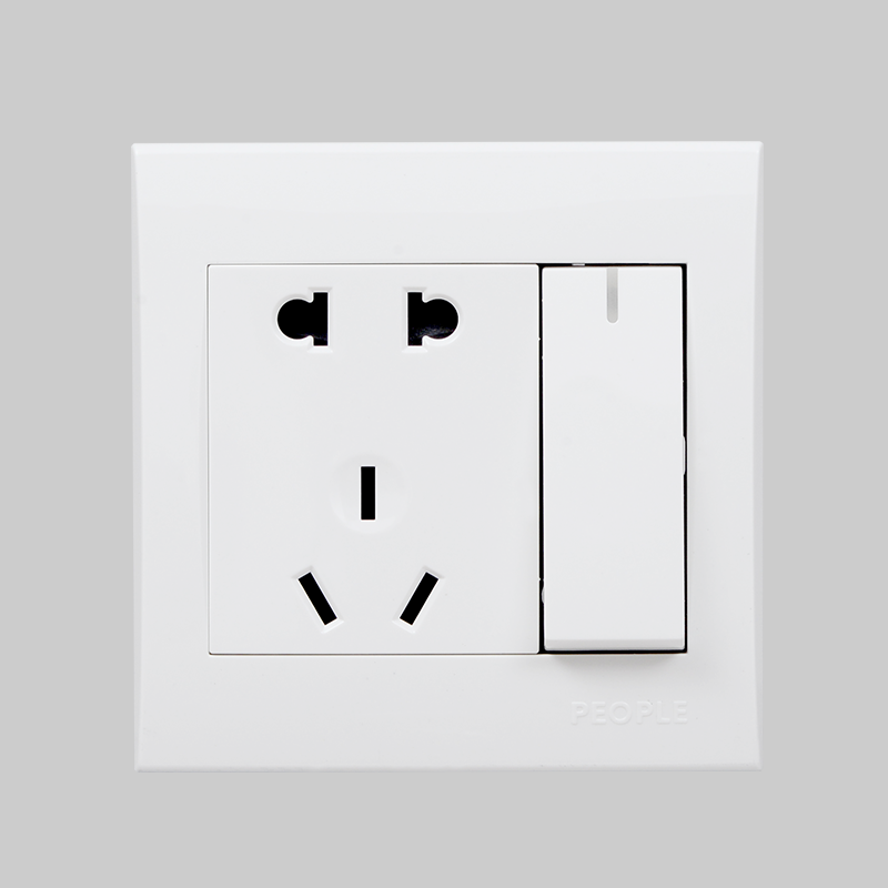 人民電器，人民電器集團，人民電器集團有限公司，中國人民電器，一聯(lián)開關帶五孔插座(R86N)