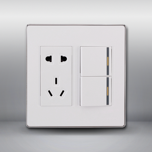 人民電器，人民電器集團(tuán)，人民電器集團(tuán)有限公司，中國(guó)人民電器，雙排二聯(lián)單控帶五孔插座(R120WF)